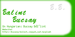 balint bucsay business card